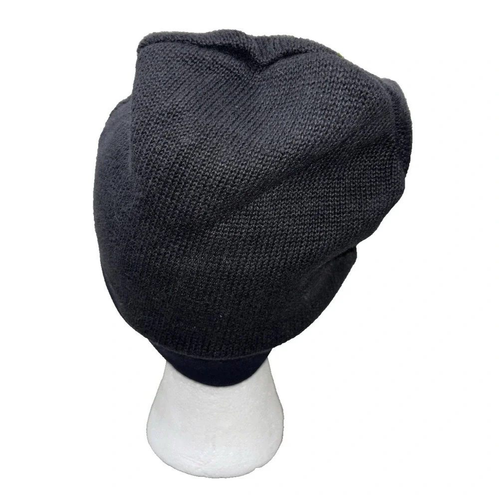 NEW Green 3 Poinsettia Knit Beanie Hat One Size Vintage Fabrics Christmas Winter